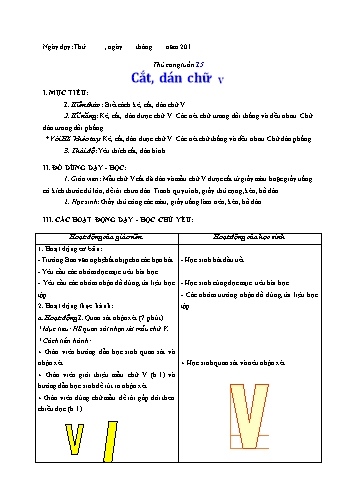 Giáo án Thủ công Lớp 3 VNEN - Tuần 15 - Lê Thị Xuân