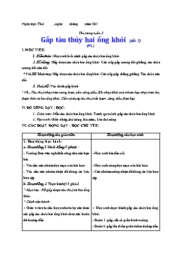 Giáo án Thủ công Lớp 3 VNEN - Tuần 2 - Lê Thị Xuân