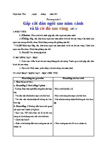 Giáo án Thủ công Lớp 3 VNEN - Tuần 5 - Lê Thị Xuân