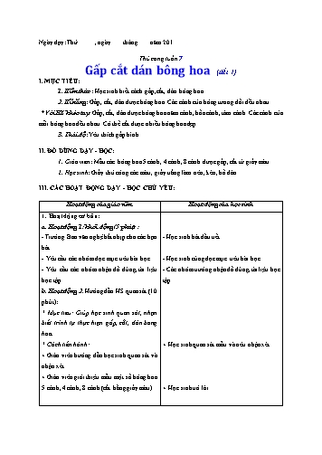 Giáo án Thủ công Lớp 3 VNEN - Tuần 7 - Lê Thị Xuân