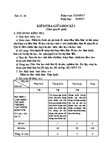 Giáo án Tin học Khối 8 VNEN - Tiết 15+16: Kiểm tra giữa học kì I